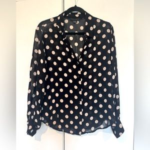 Sanctuary polka dot blouse M black